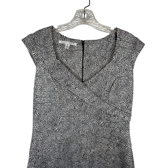 Maggie London Black And White Sheath Midi Dress V-neck Sleeveless- Size 8 - Picture 8 of 9